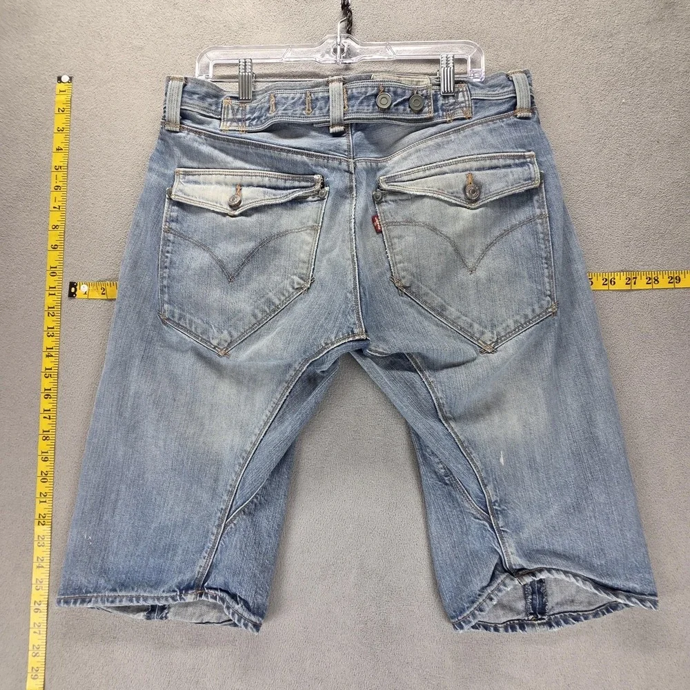 Vintage Levis Engineered Shorts Mens 34 Blue Cinch Back 10th Anniversary Twisted